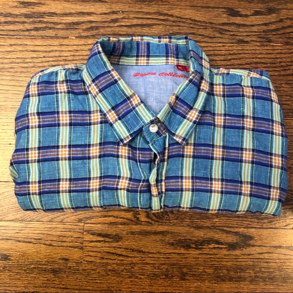 Men’s Plaid Linen Shirt